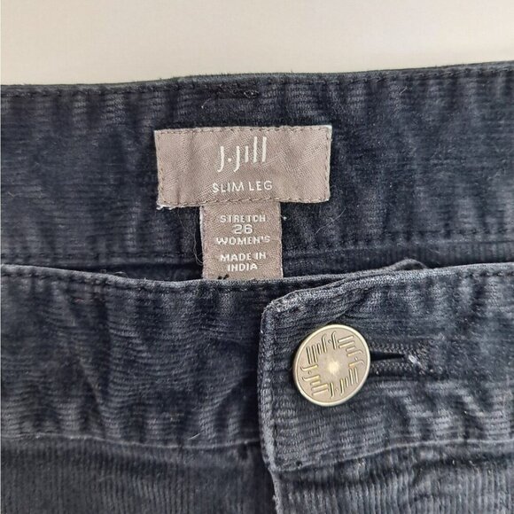 J Jill Women's Black Velvet Tapered Slim Leg Stretch Size 26 Holiday Fancy - Picture 5 of 9